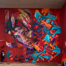 graffiti de gran formato por conse andechaga festival full colors rubi